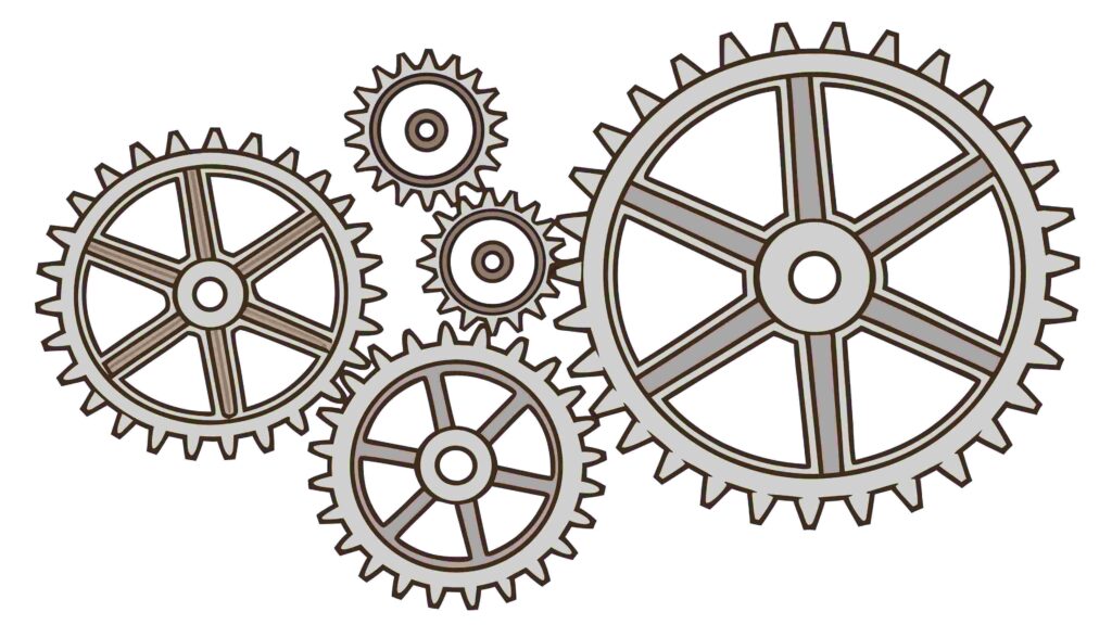 Industrial Gears Group Mechanical Design Element, vector design Generative AI