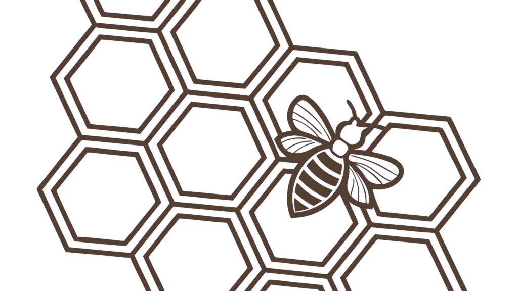 Bee and Honeycomb Hexagonal Pattern Design, vector design Generative AI