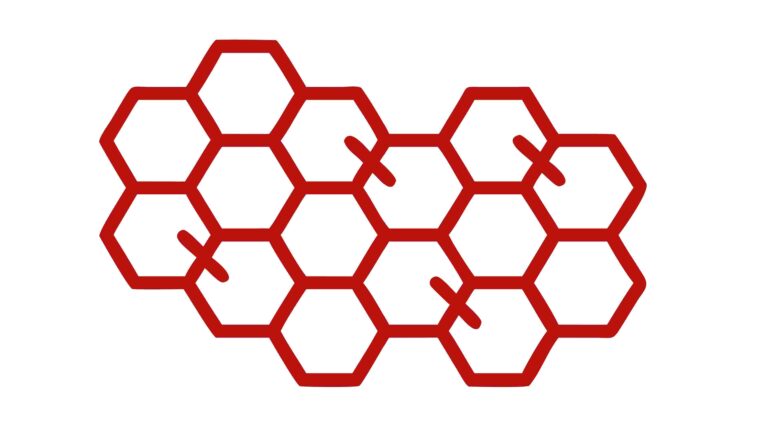 Bold Red Hexagonal Honeycomb Pattern Vector, vector design Generative AI