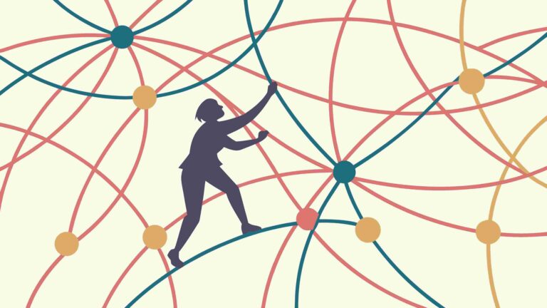 Two People on Global Network Connection Map, vector design Generative AI