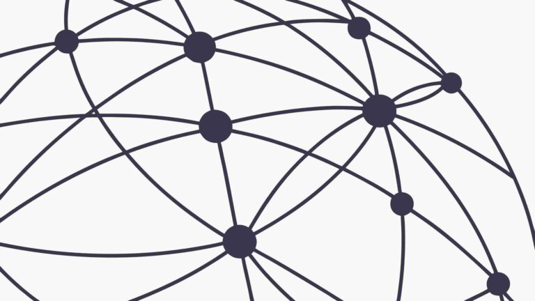 Abstract Spherical Network Grid Global Connection, vector design Generative AI