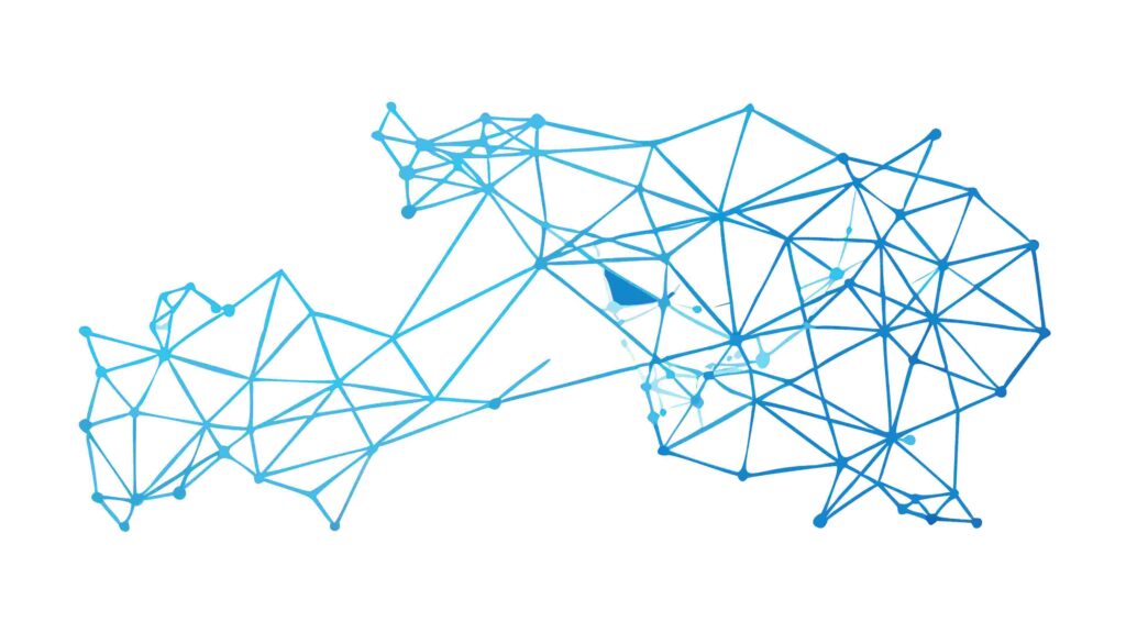 Abstract Light Blue Geometric Network Grid Vector, vector design Generative AI