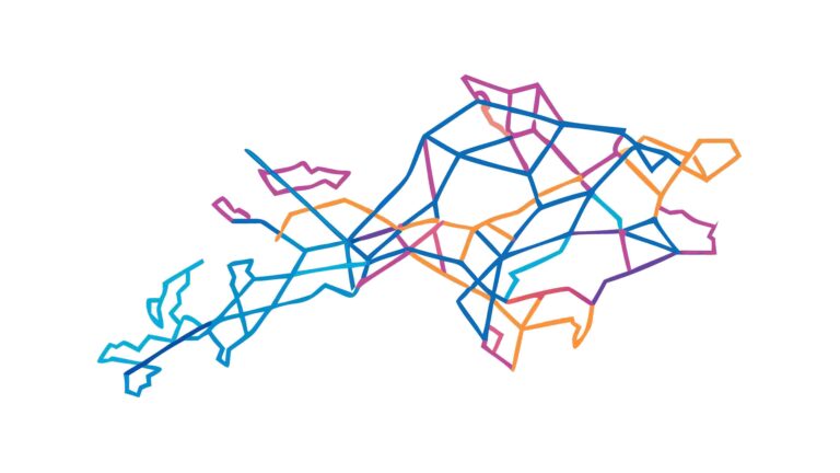 Abstract Multi-Color Geometric Network Structure, vector design Generative AI