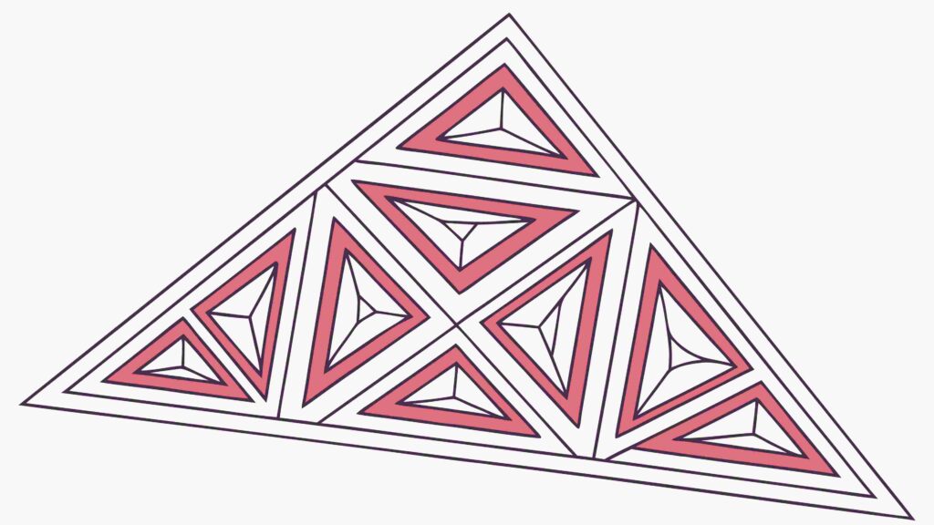 Abstract Triangle Fractal Geometric Pattern, vector design Generative AI