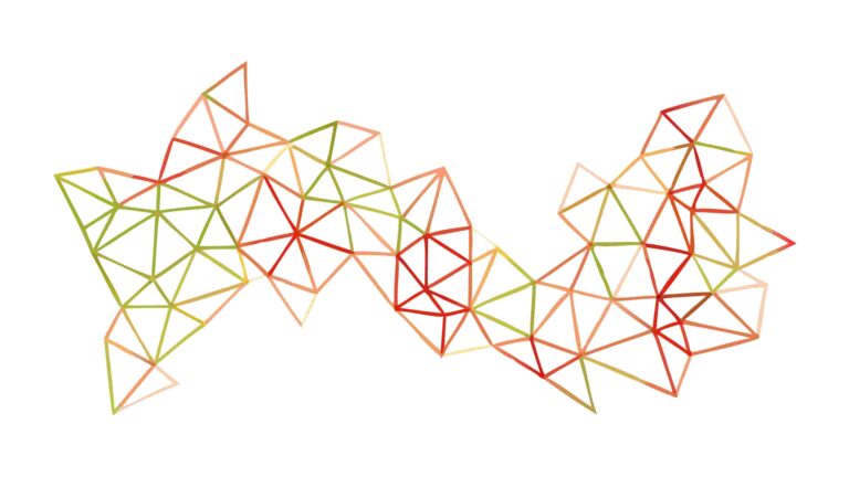 Abstract Multi-Color Network Triangles Structure, vector design Generative AI