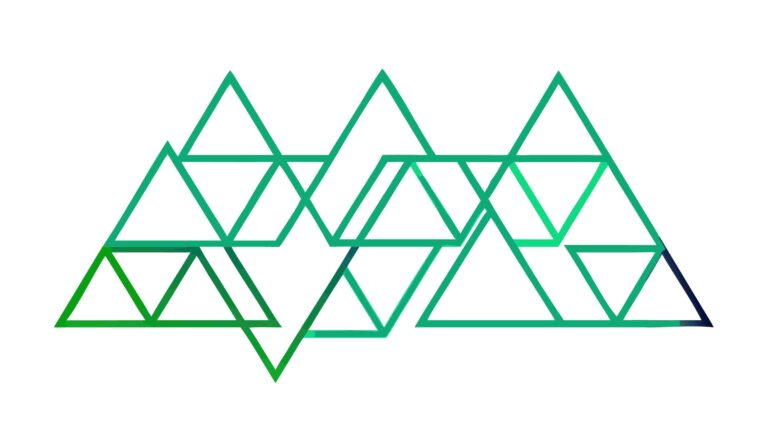 Abstract Green Geometric Mountain Range Pattern, vector design Generative AI