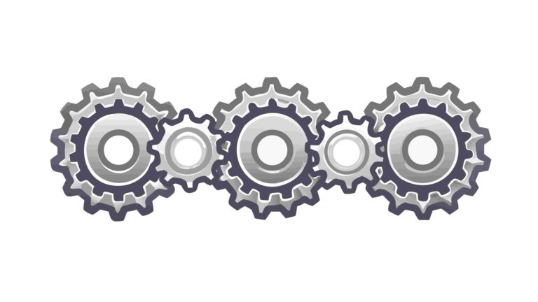 Three Metallic Industrial Gears Mechanism Vector, vector design Generative AI