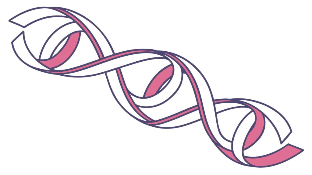 Abstract DNA Double Helix Structure Graphic, vector design Generative AI