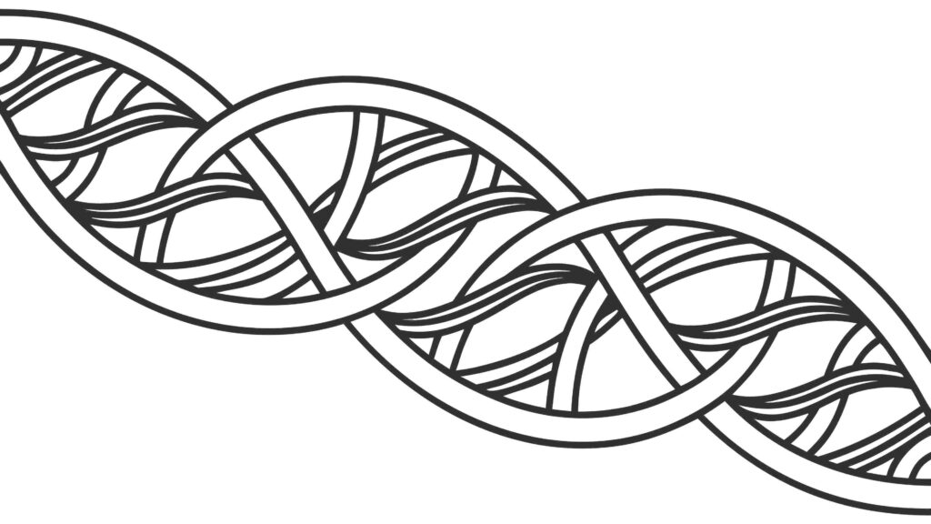 DNA Helix with Intricate Tribal Pattern Vector, vector design Generative AI