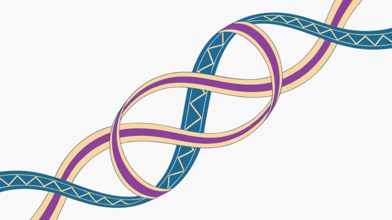 Colorful Abstract DNA Double Helix Structure, vector design Generative AI