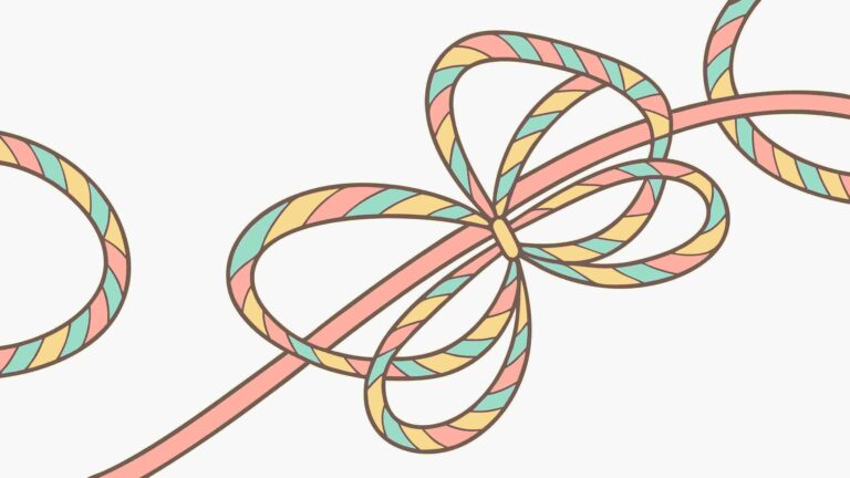 Abstract Tied Ribbon Loop with Gradient Colors, vector design Generative AI