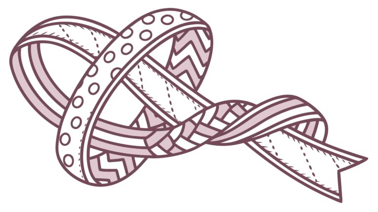 Abstract Ribbon Loop with Textured Dots Pattern, vector design Generative AI