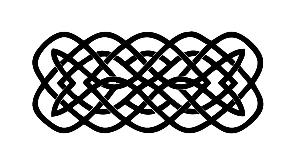 Black Interlocking Knot Pattern Abstract Design, vector design Generative AI