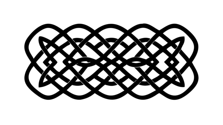 Black Interlocking Knot Pattern Abstract Design, vector design Generative AI