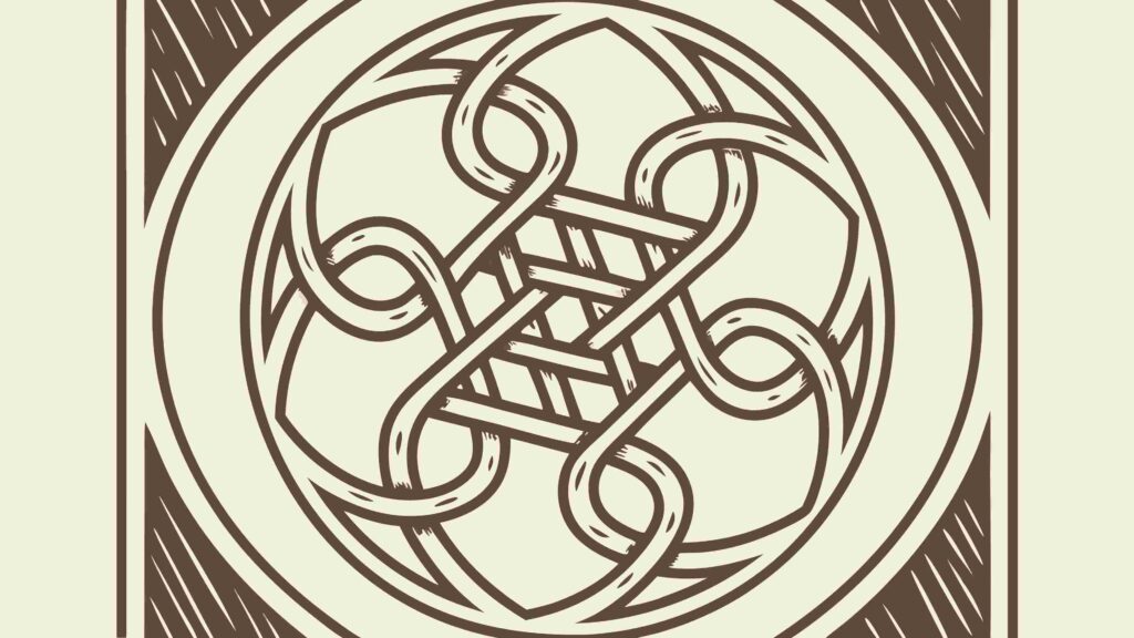 Circular Celtic Knot Decorative Border Element, vector design Generative AI