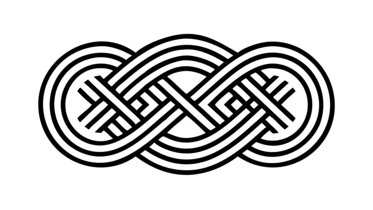 Seamless Black Interwoven Knot Pattern Design, vector design Generative AI