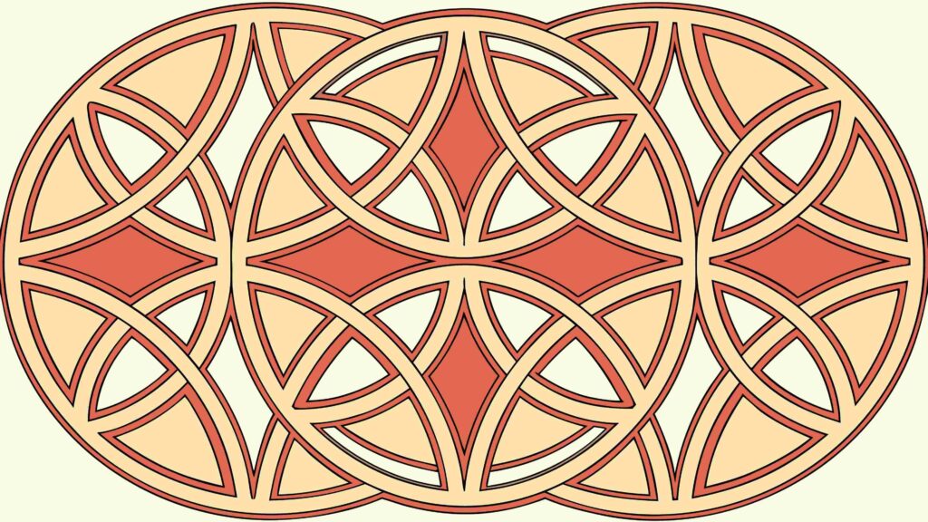 Medieval Style Circular Interwoven Pattern, vector design Generative AI