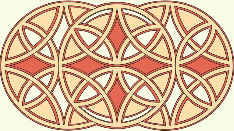 Medieval Style Circular Interwoven Pattern, vector design Generative AI