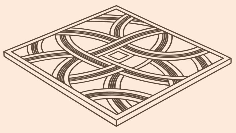 Elegant Interlaced Decorative Panel, Abstract Architectural Ornament, vector design Generative AI