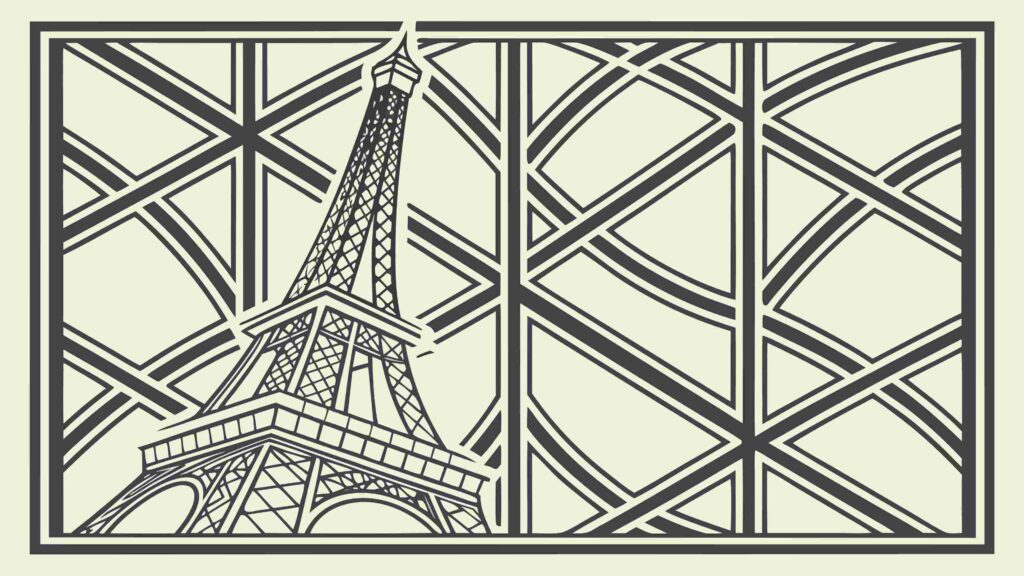 Eiffel Tower with Geometric Lattice, Architectural Innovation Vector, vector design Generative AI