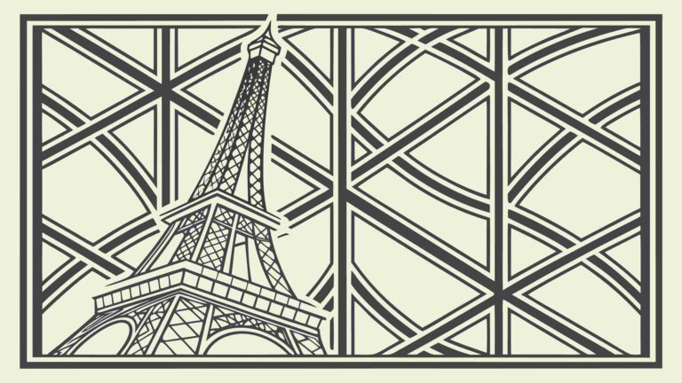 Eiffel Tower with Geometric Lattice, Architectural Innovation Vector, vector design Generative AI