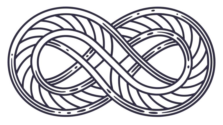 Ornate Intertwined Infinity Symbol, Elegant Decorative Emblem, vector design Generative AI