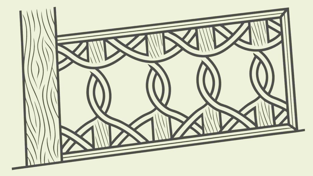 Elegant Architectural Railing with Intricate Detail, Decorative Vector Art, vector design Generative AI