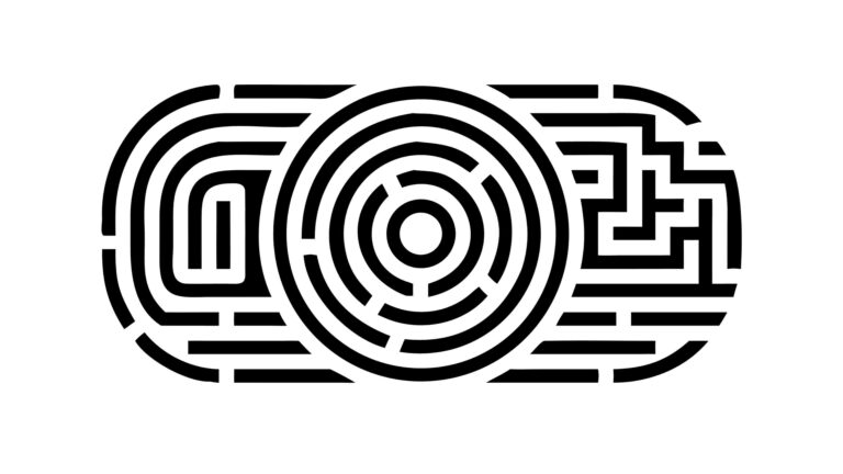 Concentric Circular Maze, Complex Puzzle Vector Illustration, vector design Generative AI