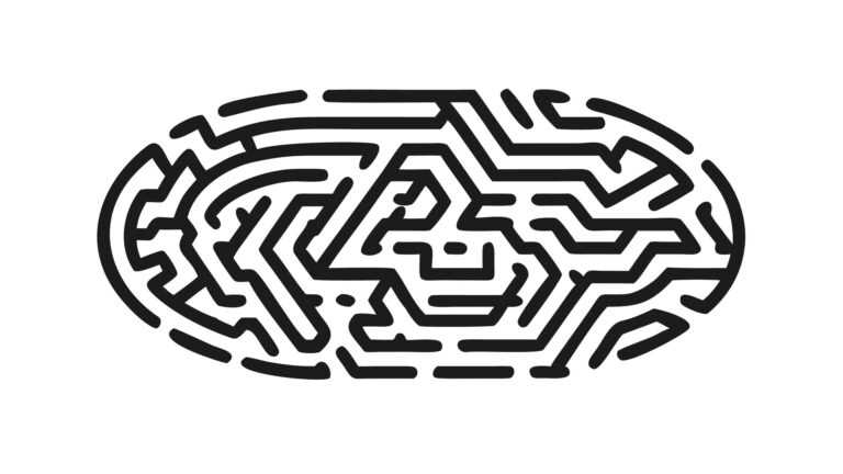 Bold Oval Maze Puzzle, Striking Geometric Vector Design, vector design Generative AI