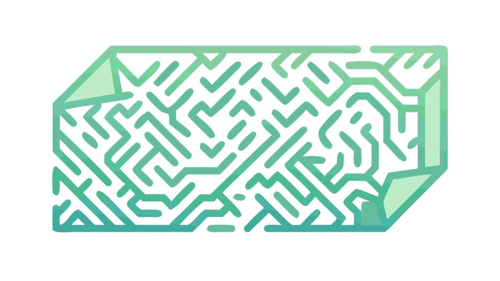 Maze on Floating Cube, Abstract Puzzle Concept Vector, vector design Generative AI