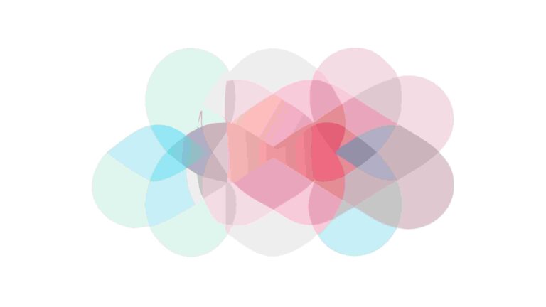 Abstract Overlapping Transparent Circles, Modern Geometric Vector, vector design Generative AI