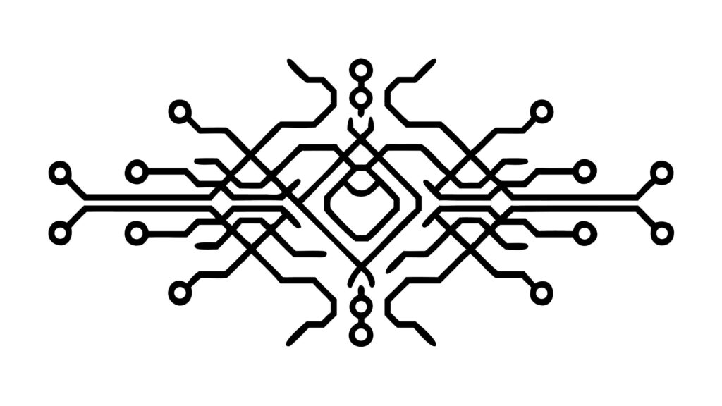 Ornate Circuit Board Pattern, Intricate Tech Vector Design Element, vector design Generative AI