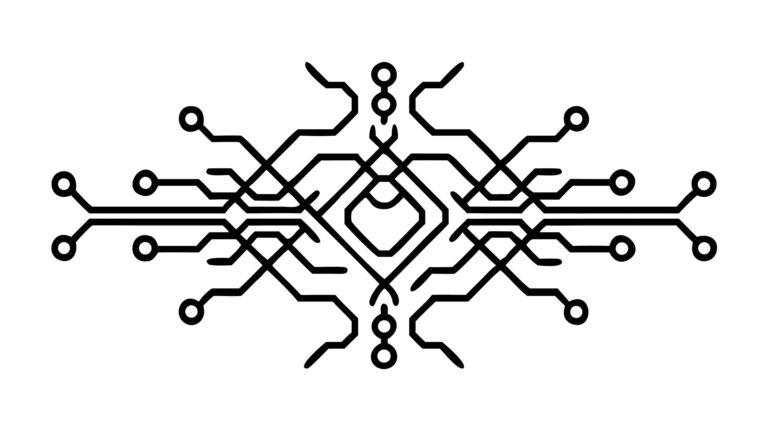 Ornate Circuit Board Pattern, Intricate Tech Vector Design Element, vector design Generative AI