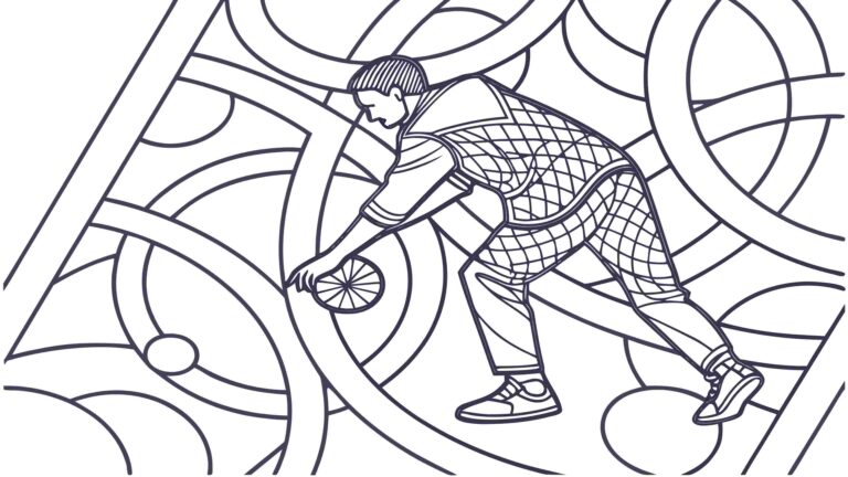 Dynamic Basketball Player Outline, Modern Sport Action Vector Art, vector design Generative AI