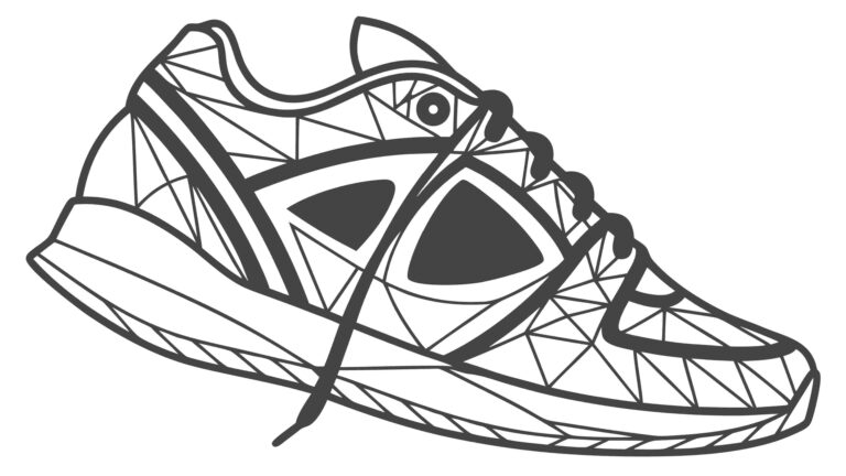 Stylish Sneaker Outline, Modern Athletic Footwear Vector Art, vector design Generative AI