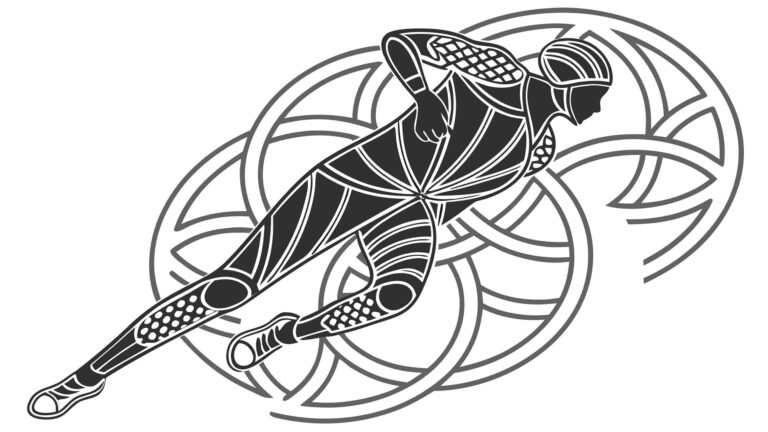 Abstract Figure with Geometric Pattern, Dynamic Athletic Vector Art, vector design Generative AI