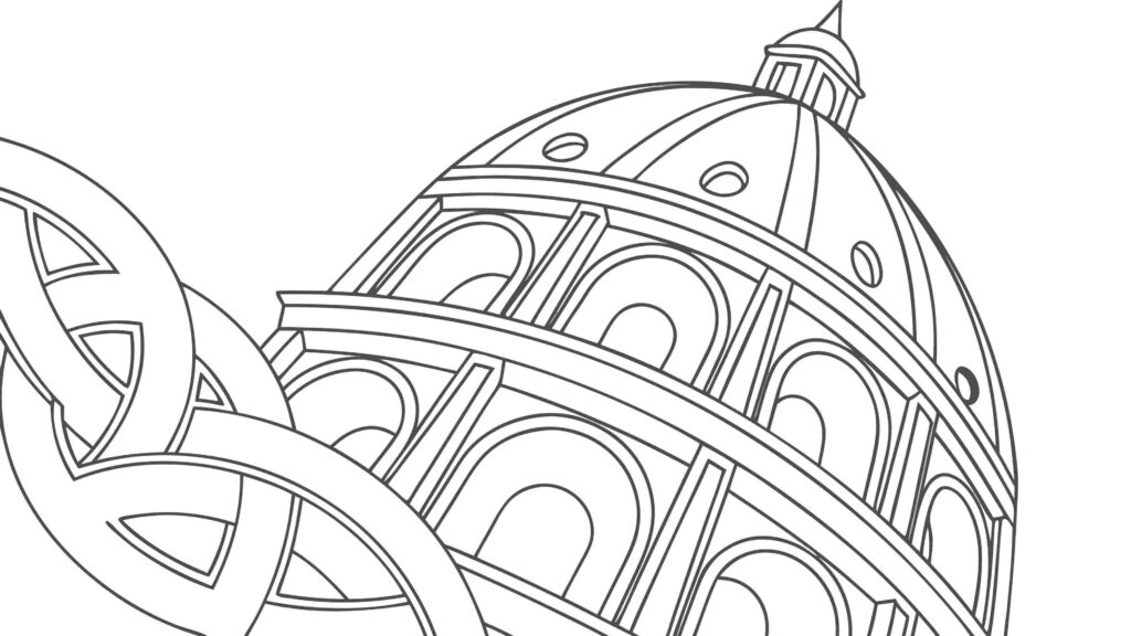 Ornate Abstract Dome Building, Classic Architectural Vector Design, vector design Generative AI