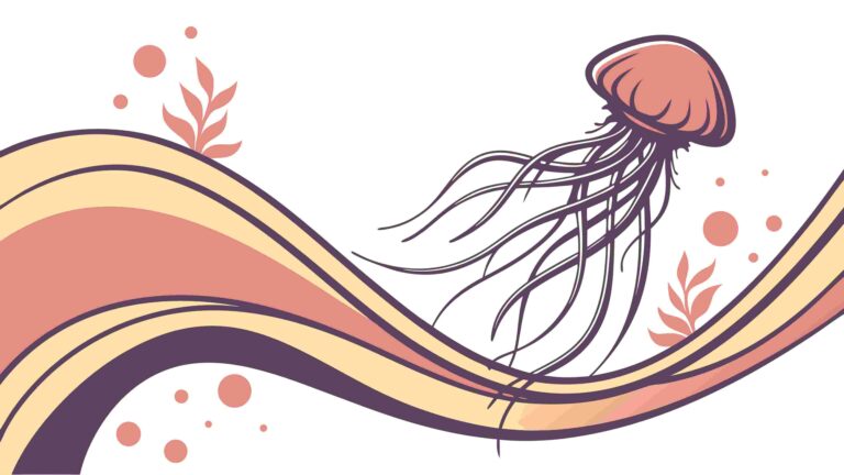 Graceful Jellyfish with Flowing Elements, Abstract Marine Vector Art, vector design Generative AI