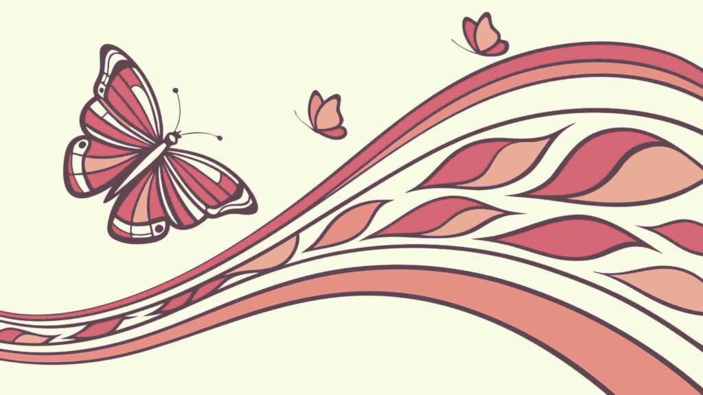 Elegant Butterfly with Flowing Lines, Graceful Nature Vector Art, vector design Generative AI