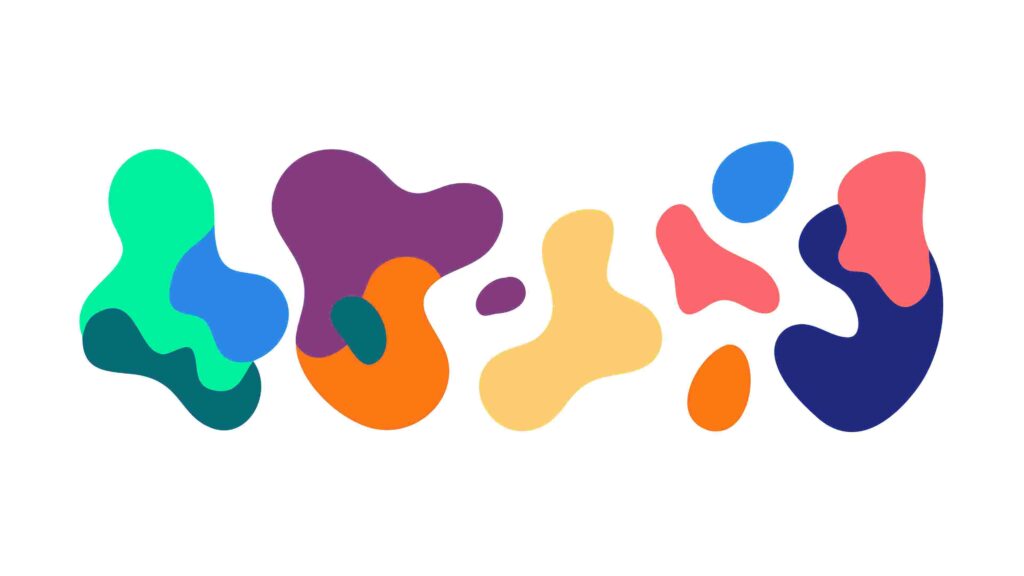 Abstract Organic Colorful Blobs, Dynamic Fluid Design Elements, vector design Generative AI