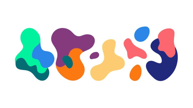 Abstract Organic Colorful Blobs, Dynamic Fluid Design Elements, vector design Generative AI