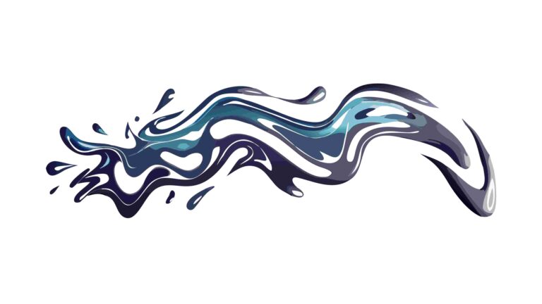 Abstract Wavy Fluid Splash, Dynamic Liquid Element Vector Art, vector design Generative AI