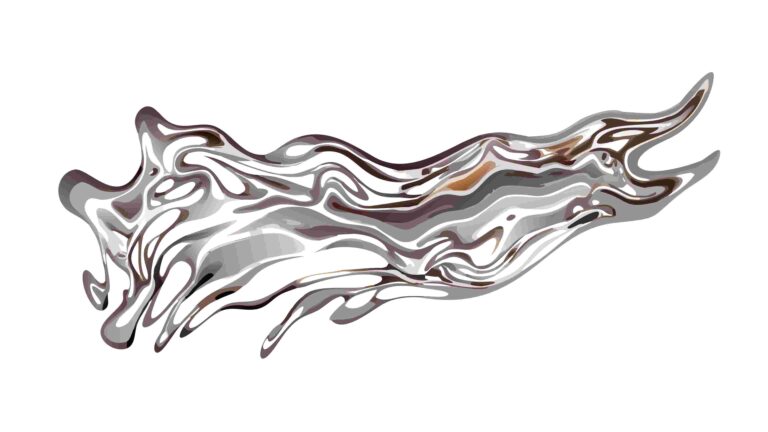 Abstract Metallic Fluid Shape, Dynamic Liquid Metal Vector Art, vector design Generative AI