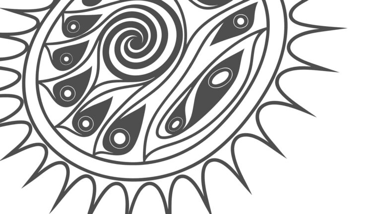 Abstract Sun with Ornate Swirls, Artistic Celestial Vector Art, vector design Generative AI