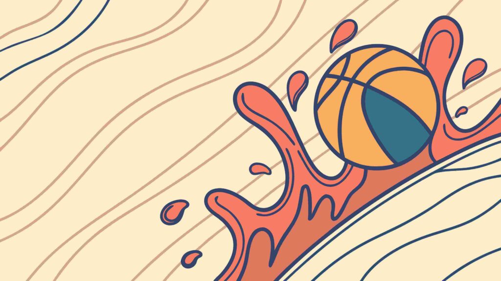 Basketball Splashing into Liquid, Dynamic Motion Art, vector design Generative AI