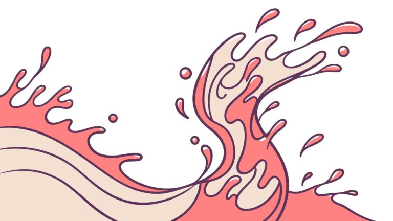 Dynamic Pink Water Splash Element, Fluid Motion Art, vector design Generative AI