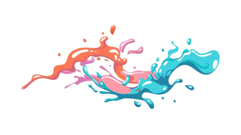 Abstract Blue Orange Paint Splash, Dynamic Art Element, vector design Generative AI