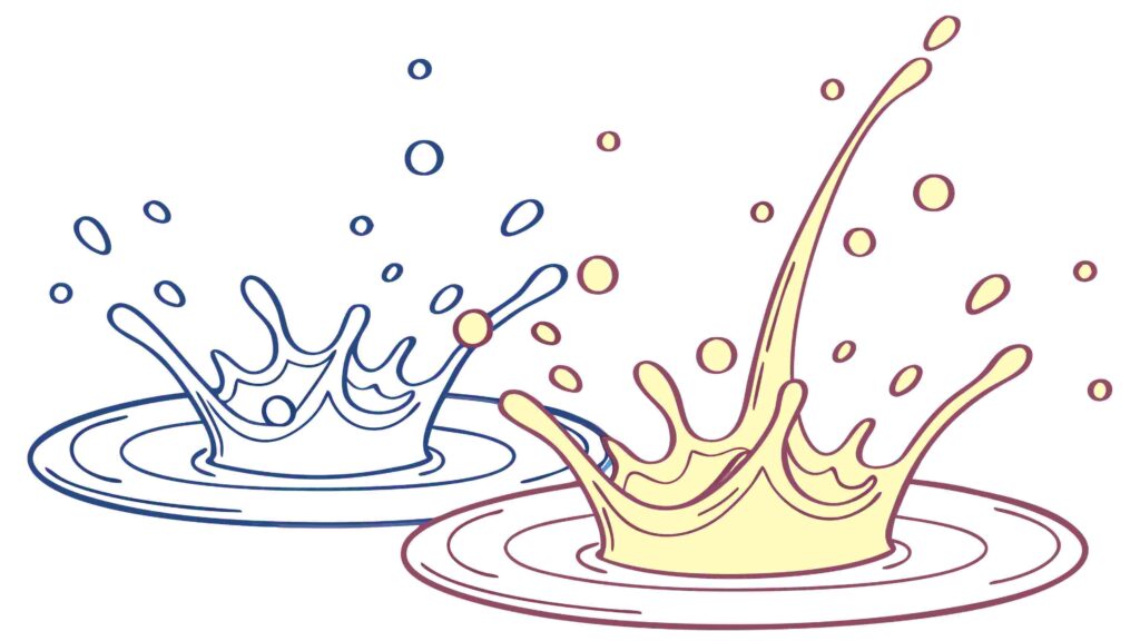 Double Liquid Drop Splashes, Ripple Effect, vector design Generative AI