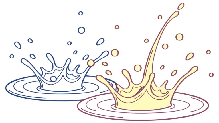 Double Liquid Drop Splashes, Ripple Effect, vector design Generative AI