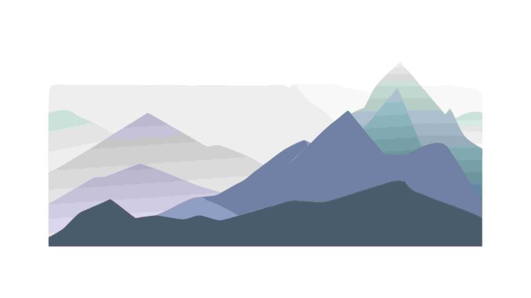 Tranquil Layered Mountain Range Landscape, vector design Generative AI